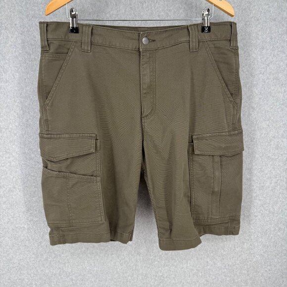 Carhartt Mens Relaxed 11 Rigby Cargo Work Short Size 36 Tarmac Green Rugged Flex - Picture 1 of 12